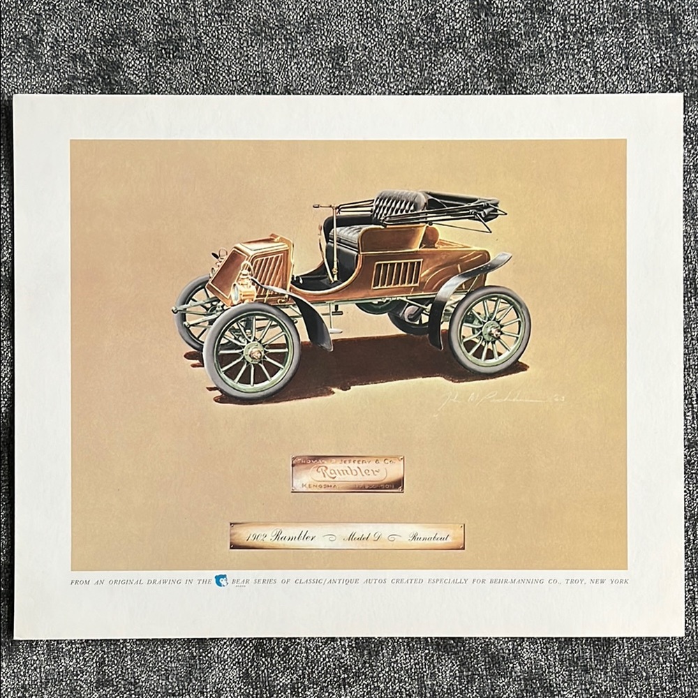 1902 Rambler Model D Runabout Art Print